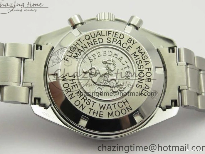 0318 WaterResistant Speedmaster SS Sapphire Crystal Panda White Black Dial on SS Bracelet Manual Winding Chrono Movement 7956